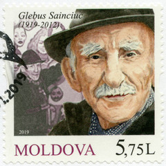 MOLDOVA - 2019: shows Glebus Sainciuc (1919-2012), artist, 2019