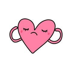 I am thinking hand drawn vector illustration in cartoon comic style man doesn't listen