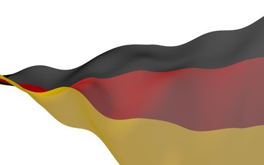 Flag of Germany. Wide format 3D illustration. State symbol of the Federal Republic of Germany. 3D rendering