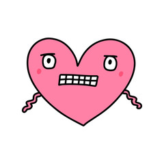 Dizzy hand drawn vector doodle icon heart symbol