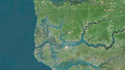 Ziguinchor, Senegal - outlined. Satellite © Yarr65