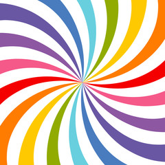 Colored bright rays vector carnival background. Circus themed sunlight. Holiday abstract retro vector background.