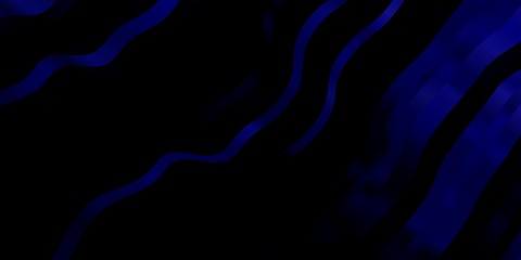 Dark BLUE vector background with bent lines. Colorful illustration with curved lines. Best design for your posters, banners.