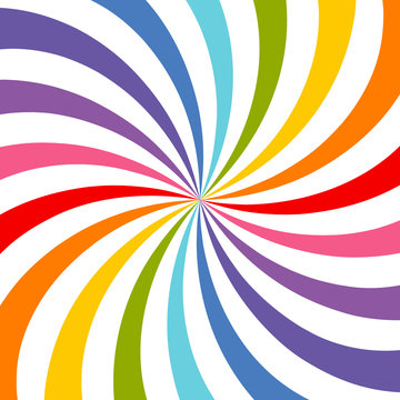 Colored bright rays vector carnival background. Circus themed sunlight. Holiday abstract retro vector background.
