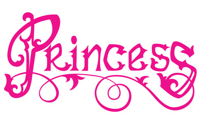 Fototapety  Pink inscription Princess. Elements for your design