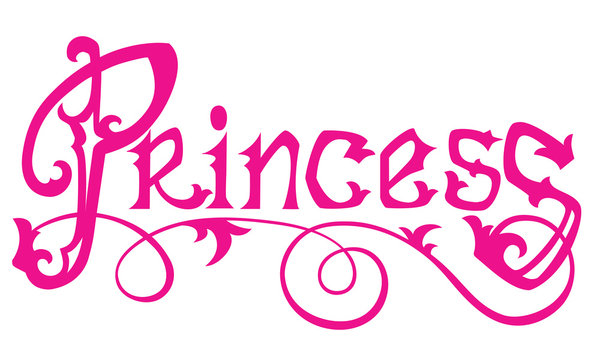 Pink inscription Princess. Elements for your design