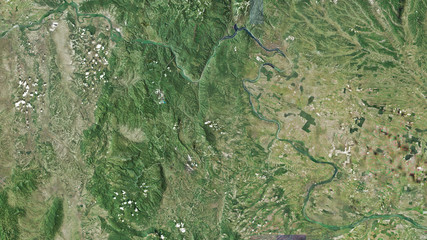 Borski, Serbia - outlined. Satellite