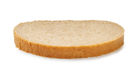 Piece of bread isolated on white background.