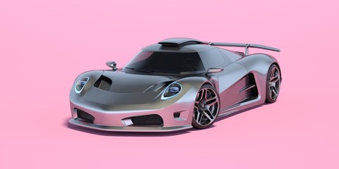 Obraz na płótnie Canvas 3D rendering of a brand-less generic cars in studio environment 