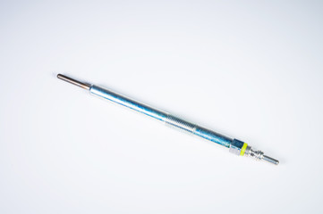 A new glow of the incandescent diesel engine on a gray gradient background. The concept of new...