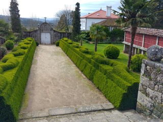 Pazo de Oca mit seinen Gärten und Parkanlagen in Galicien in Spanien in der Nähe von Santiago de Compostela