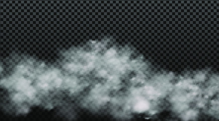 White vector cloudiness ,fog or smoke on dark checkered background.Cloudy sky or smog over the city.Vector illustration.