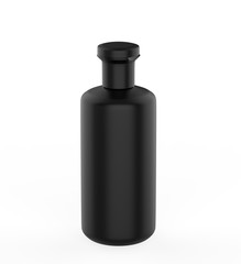 Cosmetic plastic bottle isolated on white background. Liquid container for gel, lotion, cream, shampoo, bath foam. Beauty product package. 3d illustration