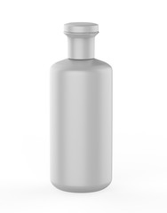 Cosmetic plastic bottle isolated on white background. Liquid container for gel, lotion, cream, shampoo, bath foam. Beauty product package. 3d illustration