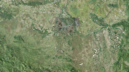 Grad Beograd, Serbia - outlined. Satellite