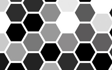 White honeycomb with a gradient color. Isometric geometry. 3D illustration