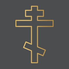 Obraz premium golden orthodox cross icon- vector illustration