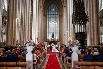 Fototapeta na wymiar Catholic wedding ceremony