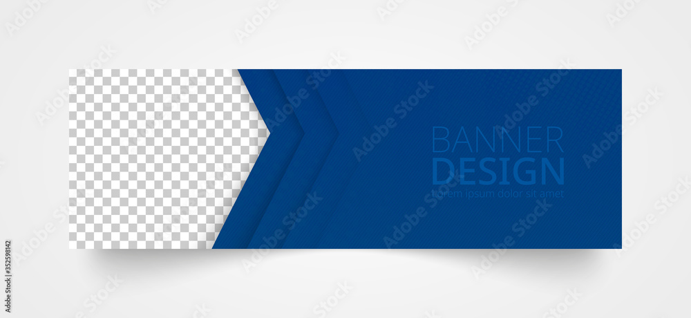 Wall mural web banner template with place for image.
