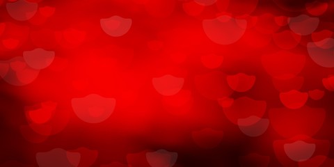 Dark Red vector pattern with circles. Illustration with set of shining colorful abstract spheres. Pattern for websites, landing pages.