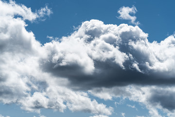 Cumulus clouds in a blue sky