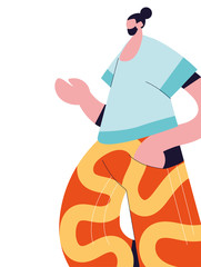 Urban man cartoon with casual cloth vector design