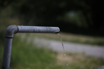 Clear water from a fountain