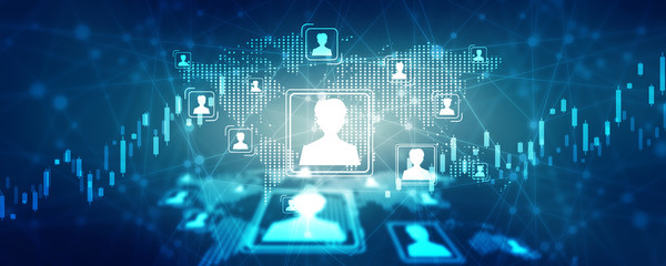 2d illustration Business Network concept