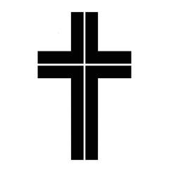 cross flat design icon on white, stock vector illustration