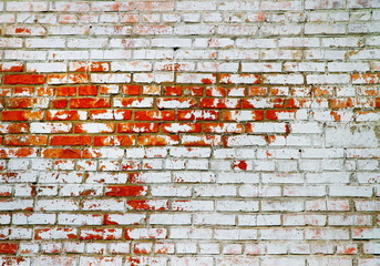 Old brick wall, old texture of red stone blocks closeup 1