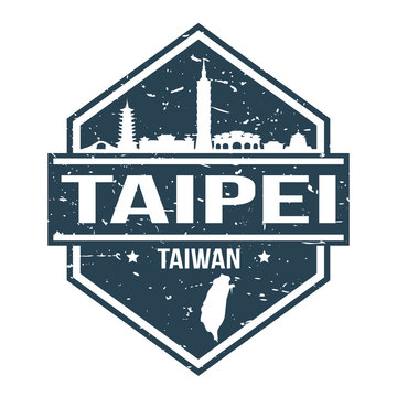 recommend clip art: Taipei Taiwan Travel Stamp Icon Skyline City Design