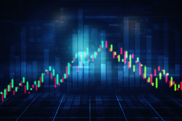 2d rendering Stock market online business concept. business Graph 