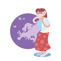 woman on continent sick with flu