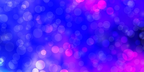 Light Pink, Blue vector layout with circles. Colorful illustration with gradient dots in nature style. Pattern for wallpapers, curtains.