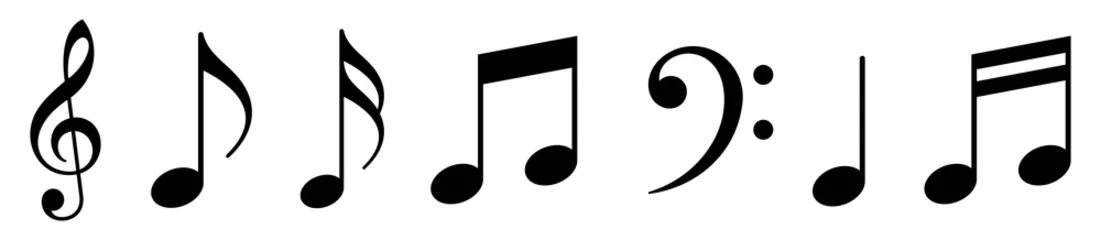 Rolgordijnen Music notes icons set. Vector © warmworld