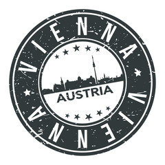 Vienna Austria Europe Stamp Logo Icon Symbol Design Skyline City