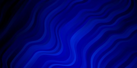 Dark BLUE vector pattern with curved lines. Colorful illustration, which consists of curves. Pattern for websites, landing pages.
