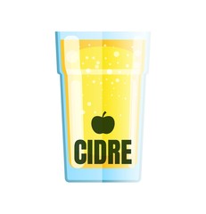 Flat cider glass Isolated objects white vector