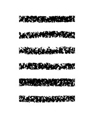 Obraz premium Set paint brush strokes. Border brush. Grunge long thin smudges texture. Scribbles ink paint. Painted stripes. Black scribble stroke isolated on white background. Freehand paintbrush gouache textures