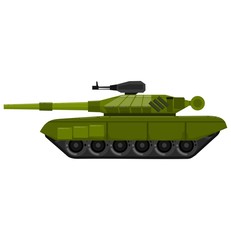 Russian battle tank flatl art vector isolated