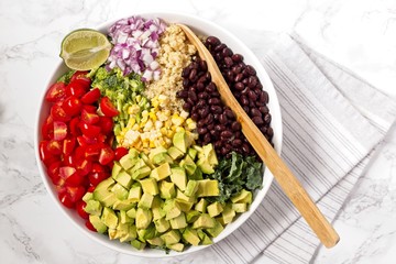 Avocado Black Bean Vegetables Salad