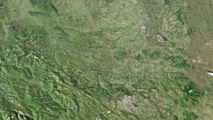 Kolubarski, Serbia - outlined. Satellite