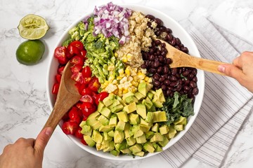 Avocado Black Bean Vegetables Salad
