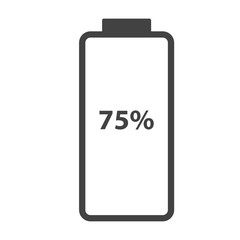 Battery charge level indicator bar icon, full, empty or loading on white for design, stock vector illustration