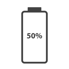 Battery charge level indicator bar icon, full, empty or loading on white for design, stock vector illustration