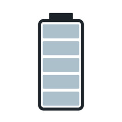 Battery charge level indicator bar icon, full, empty or loading on white for design, stock vector illustration