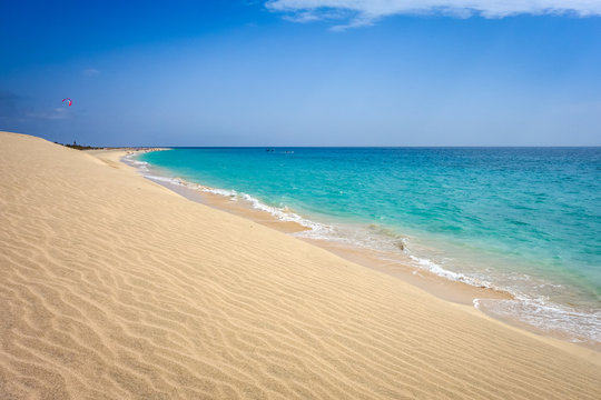 Ponta preta beach and dune in Santa Maria, Sal Island, Cape Verde