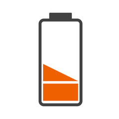 Battery charge level indicator bar icon, full, empty or loading on white for design, stock vector illustration