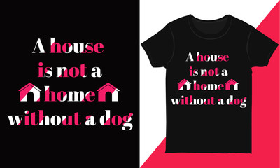 Colorful Dog typography t-shirt design template