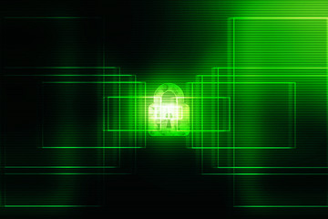 2d illustration Safety concept: Closed Padlock on digital background

